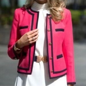 J. Crew Double Serge Wool Blazer Jacket sz M Classic